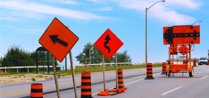 Speed sign fines doubled construction limit zones