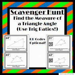 Right triangle trigonometry scavenger hunt