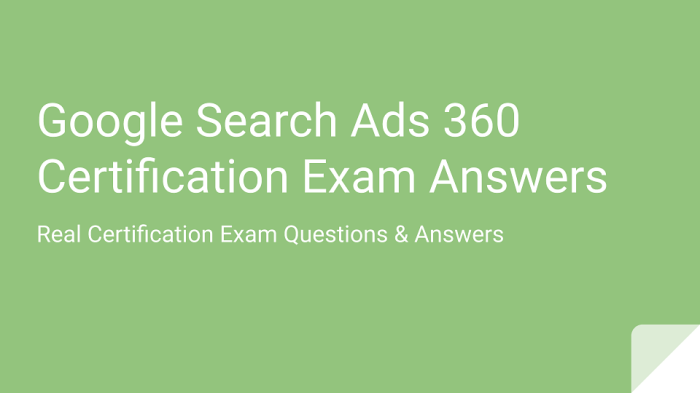 Search ads 360 certification exam answers