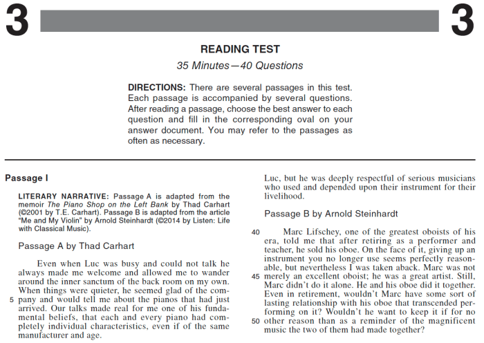 Act mastery reading answer key