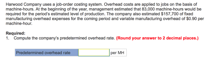 Harwood company uses a job-order costing system